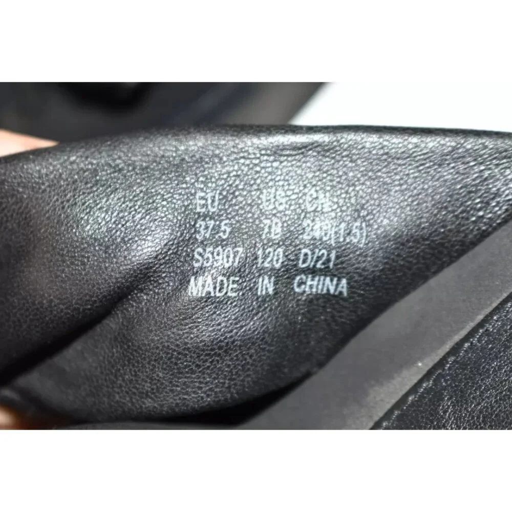 $280 Stuart Weitzman Cassie RICH Leather Thong Sandals SLIDE black 7 (DC2)